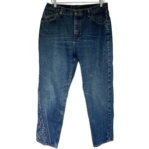 Riders by Lee Embroidered leg high waist cotton jeans women's size 14P denim